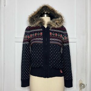 Banana Moon navy fair isle jacket